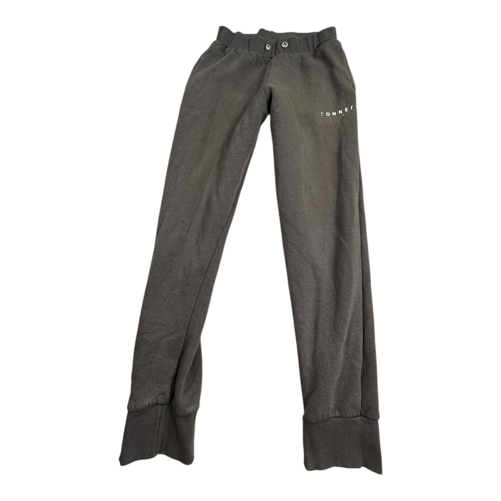 SONNETI Charcoal Gray Jogger Sweatpants Snap Button Detail Ribbed Cuffs‎